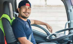 Truck Driver Smiling at Camera